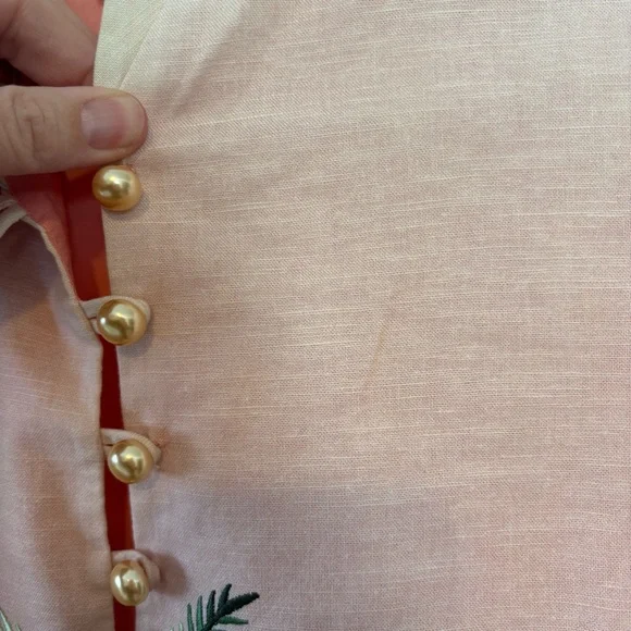 Mestiza New York Elliana linen blend ombre embroidered palm tree midi dress - Picture 10 of 10